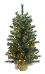 Evergreen Kunstkerstboom Everest bluegrey - incl 80 lampjes - H 90 x D 47 cm - afbeelding 1