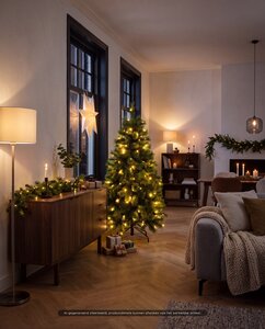 Evergreen Kunstkerstboom Everest - incl 150 lampjes - H 120 x D 68 cm - afbeelding 2