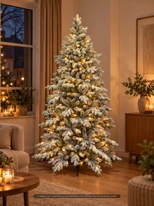 Evergreen Kunstkerstboom Janga besneeuwd - incl 500 lampjes - H 210 x D 134 cm - afbeelding 2
