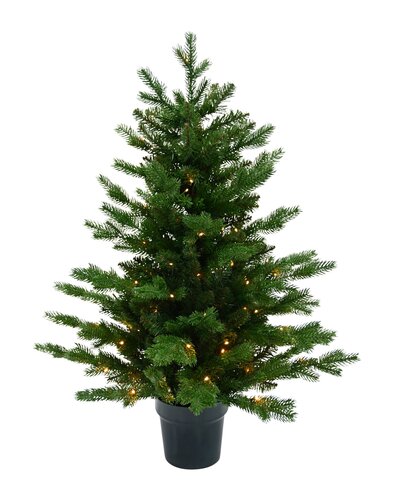 Evergreen Kunstkerstboom Janga in pot deluxe - incl 100 lampjes - H 90 x D 47 cm - afbeelding 1