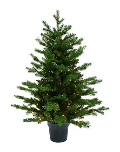 Evergreen Kunstkerstboom Janga in pot deluxe - incl 100 lampjes - H 90 x D 47 cm - afbeelding 1
