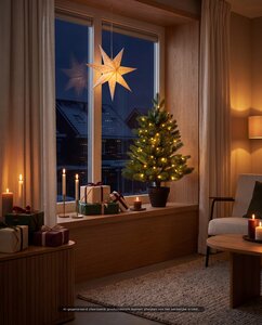 Evergreen Kunstkerstboom Janga in pot deluxe - incl 50 lampjes - H 60 x D 31 cm - afbeelding 2