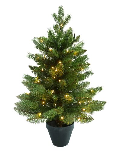 Evergreen Kunstkerstboom Janga in pot deluxe - incl 50 lampjes - H 60 x D 31 cm - afbeelding 1