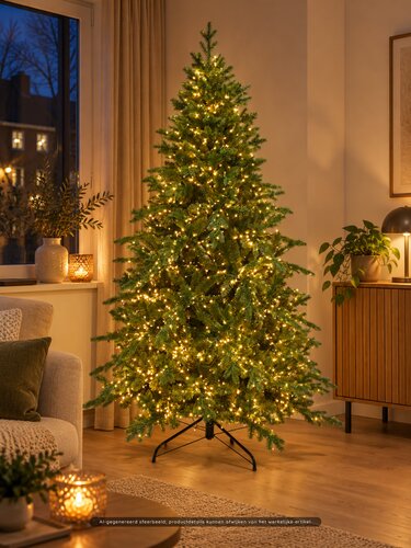 Evergreen Kunstkerstboom Janga premium deluxe - incl 2000 lampjes - H 180 x D 125 cm - afbeelding 2