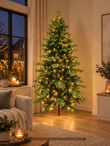 Evergreen Kunstkerstboom Janga SLIM - incl 300 lampjes - H 210 x D 122 cm - afbeelding 3