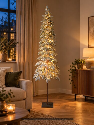 Evergreen Kunstkerstboom Mountain besneeuwd - incl 300 lampjes - H 210 x D 60 cm - afbeelding 2