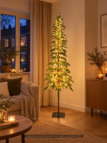Evergreen Kunstkerstboom Mountain - incl 300 lampjes - H 210 x D 60 cm - afbeelding 2
