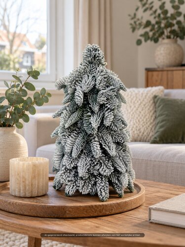 Evergreen Kunstkerstboom Nobilis besneeuwd - H 40 x D 40 cm - afbeelding 2