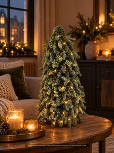 Evergreen Kunstkerstboom Nobilis - incl 100 lampjes - D 55 x H 60 cm - afbeelding 2