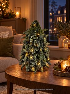 Evergreen Kunstkerstboom Nobilis - incl 50 lampjes - D 40 x H 40 cm - afbeelding 2