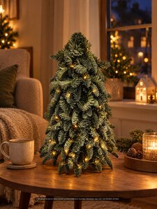 Evergreen Kunstkerstboom Nobilis - incl 80 lampjes - D 50 x H 50 cm - afbeelding 2