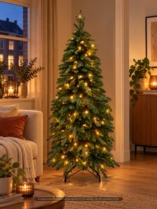 Evergreen Kunstkerstboom Peak - incl 150 lampjes - H 150 x D 65 cm - afbeelding 2