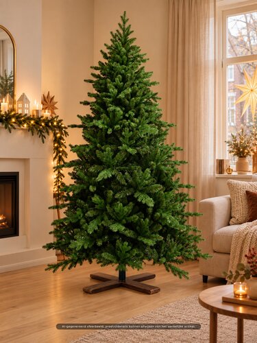 Evergreen Kunstkerstboomstandaard houten voet - D54xH18cm Donker verbrand - afbeelding 2