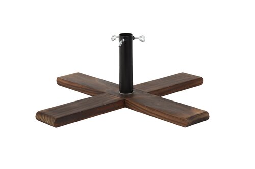 Evergreen Kunstkerstboomstandaard houten voet - D54xH18cm Donker verbrand - afbeelding 1