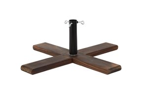 Evergreen Kunstkerstboomstandaard houten voet - D54xH18cm Donker verbrand - afbeelding 1
