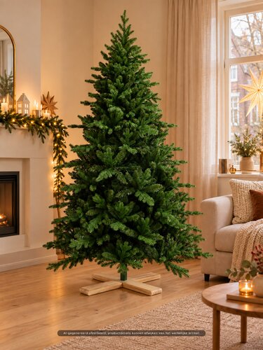 Evergreen Kunstkerstboomstandaard houten voet - D54xH18cm Naturel - afbeelding 2