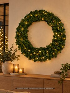 Evergreen Kunstkerstkrans Colorado spruce - incl 100 lampjes - D 120 cm - afbeelding 2