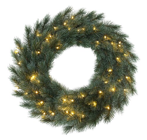 Evergreen Kunstkerstkrans Everest bluegrey - incl 60 lampjes - D 60 cm - afbeelding 1