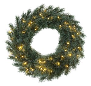 Evergreen Kunstkerstkrans Everest bluegrey - incl 60 lampjes - D 60 cm