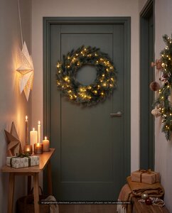 Evergreen Kunstkerstkrans Everest bluegrey - incl 60 lampjes - D 60 cm - afbeelding 2