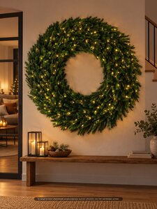 Evergreen Kunstkerstkrans Imperial pine - incl 400 lampjes - D 240 cm - afbeelding 2