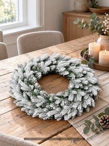 Evergreen Kunstkerstkrans Janga besneeuwd - D 60 cm - afbeelding 2