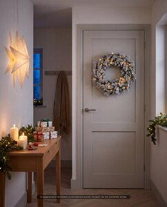 Evergreen Kunstkerstkrans Janga besneeuwd - incl 60 lampjes - D 60 cm - afbeelding 2