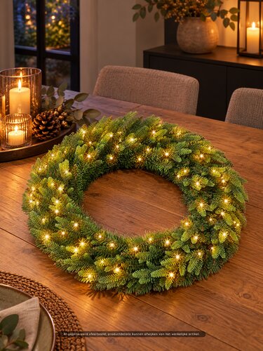 Evergreen Kunstkerstkrans Makalu - incl 60 lampjes - D 60 cm - afbeelding 2