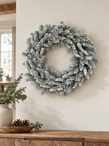 Evergreen Kunstkerstkrans Nobilis besneeuwd - D 50 cm - afbeelding 2