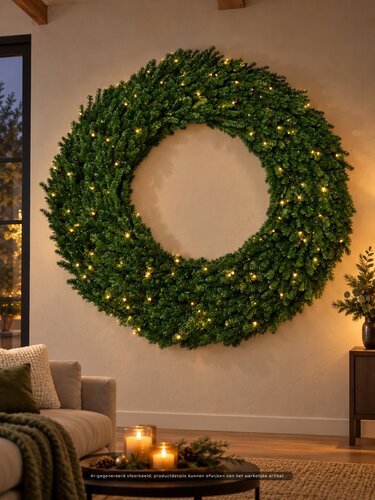 Evergreen Kunstkerstkrans Northern spruce - incl 400 lampjes - D 240 cm - afbeelding 2