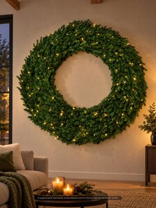 Evergreen Kunstkerstkrans Northern spruce - incl 400 lampjes - D 240 cm - afbeelding 2