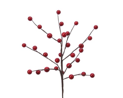 Everlands Insteekdecoratie met bessen - B15xH26cm Rood - afbeelding 1