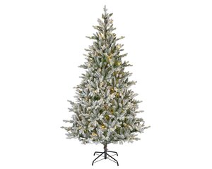 Everlands Kunstkerstboom Allison pine besneeuwd - incl 430 lampjes - H 210 x D 127 cm - afbeelding 1