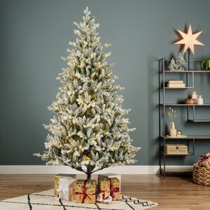 Everlands Kunstkerstboom Allison pine besneeuwd - incl 430 lampjes - H 210 x D 127 cm - afbeelding 5