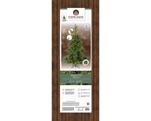 Everlands Kunstkerstboom Grandis fir - incl 400 lampjes - H 180 x D 132 cm - afbeelding 4