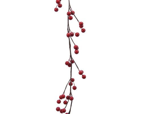 Everlands Slinger met bessen - L1,3mxB10cm Rood - afbeelding 1