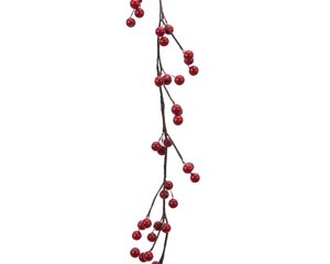 Everlands Slinger met bessen - L1,3mxB10cm Rood