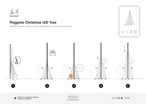 Fairybell Vlaggenmastboom 2000 LED warm wit - H 1000 cm - afbeelding 3