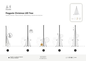 Fairybell Vlaggenmastboom 2000 LED warm wit - H 1000 cm - afbeelding 3