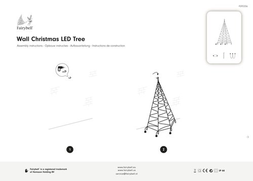 Fairybell Wanddecoratie 240 LED warm wit - H 400 cm - afbeelding 3