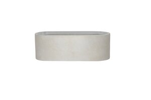 Fibre clay bak ovaal 44 x 16 x 15 cm Beige - afbeelding 1