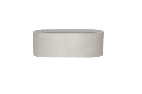 Fibre Clay Bak Ovaal 65 X 30 X 28 Cm Beige - afbeelding 1