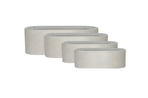 Fibre Clay Bak Ovaal 65 X 30 X 28 Cm Beige - afbeelding 2