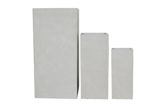 Fibre Clay Bak Pilaar 21 X 21 X 50 Cm Beige - afbeelding 2