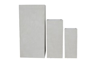 Fibre Clay Bak Pilaar 21 X 21 X 50 Cm Beige - afbeelding 2
