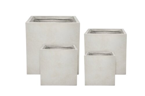 Fibre Clay Bak Vierkant 30 X 30 X 30 Cm Beige - afbeelding 2