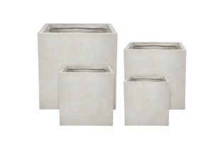 Fibre Clay Bak Vierkant 50 X 50 X 50 Cm Beige - afbeelding 2