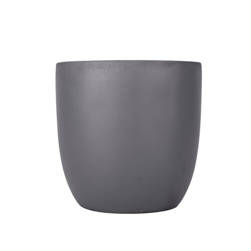 Fibre Clay Eivormige Pot D 28 X H 27 Cm Donkergrijs