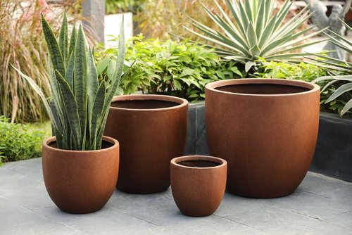 Fibre clay pot - 55 x 55 x 51,5 cm - afbeelding 2
