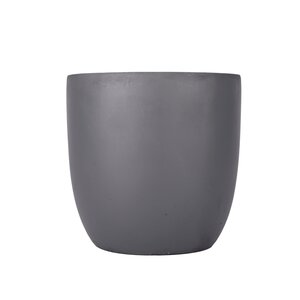 Fibre clay pot egg D 35 x H 34 cm Dark grey